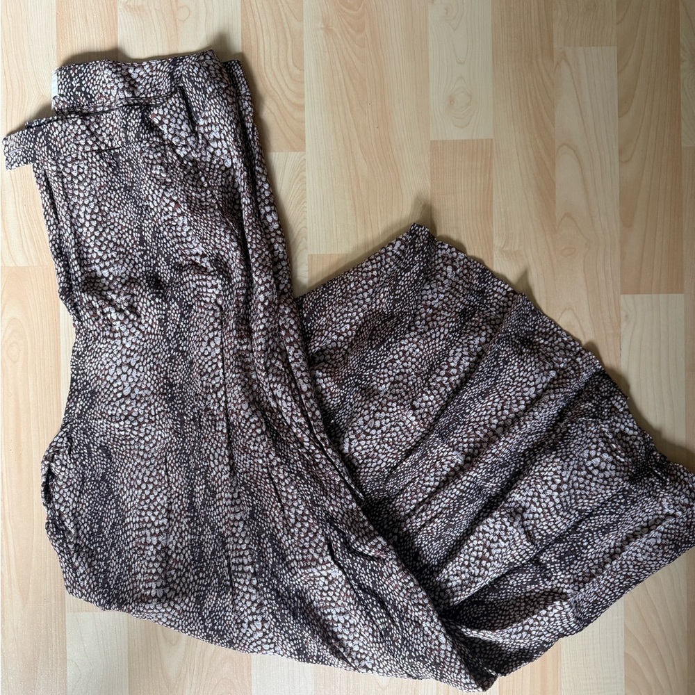Anthropologie wide leg snake print flowy pants